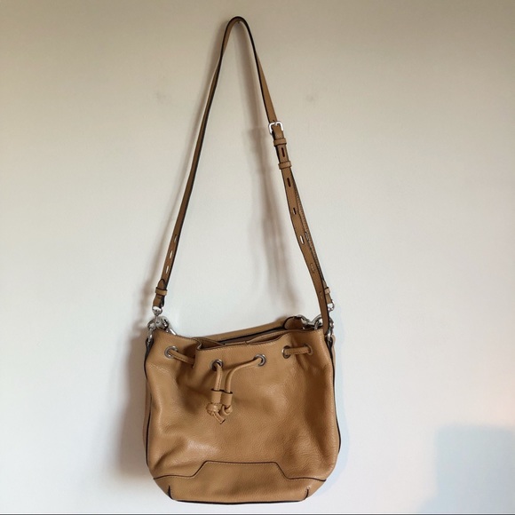 Rebecca Minkoff Fiona Bucket Bag in Soft Tan Pebbled Leather Silver Hardware - Picture 6 of 16